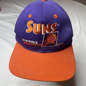 Vtg Phoenix Suns Snapback Hat Cap Purple & Orange Design Twins NBA Licensed